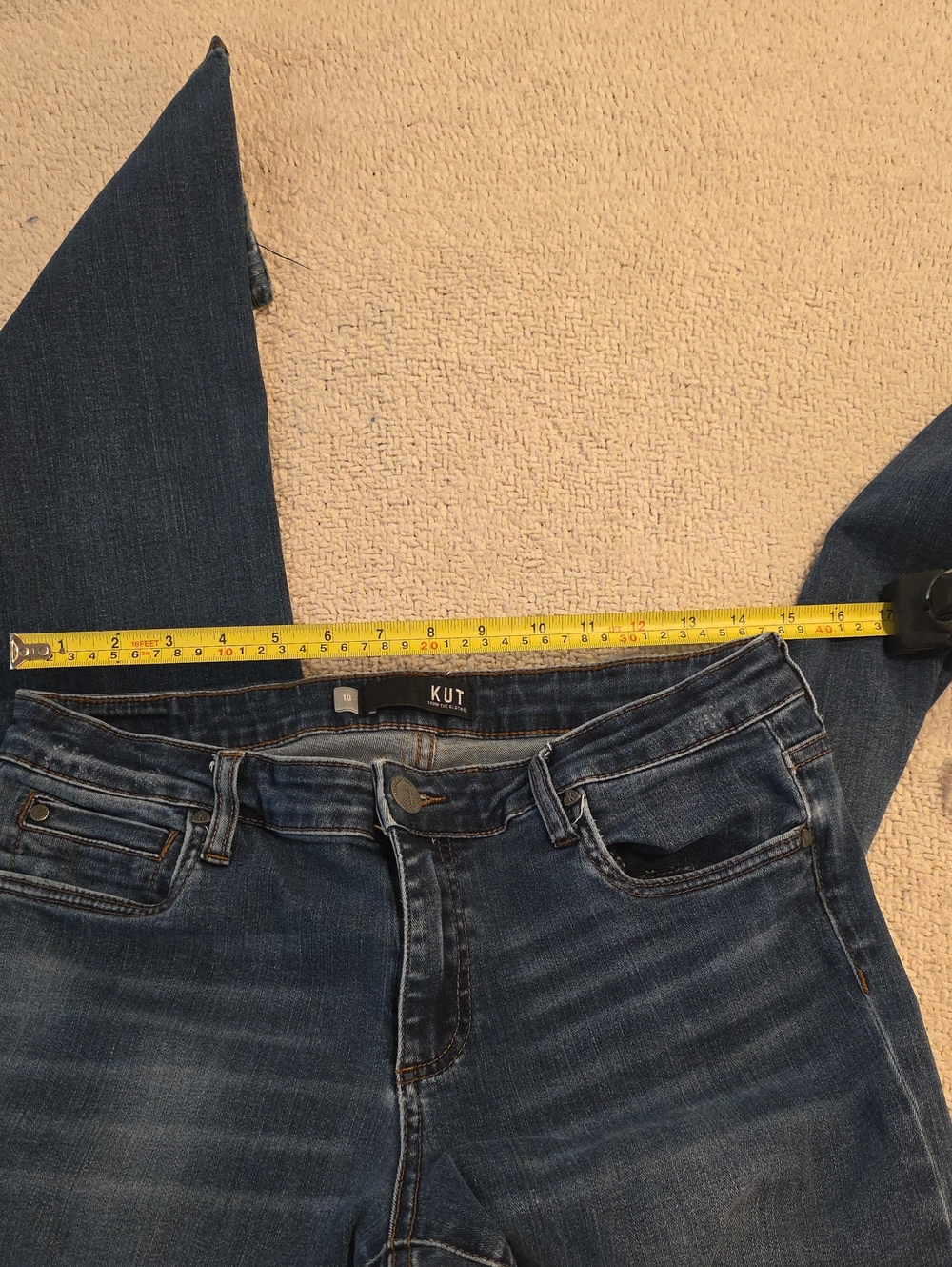 Kut from the Kloth Women's Dark Blue Rolled Cuff Jeans - Picture 3 of 11